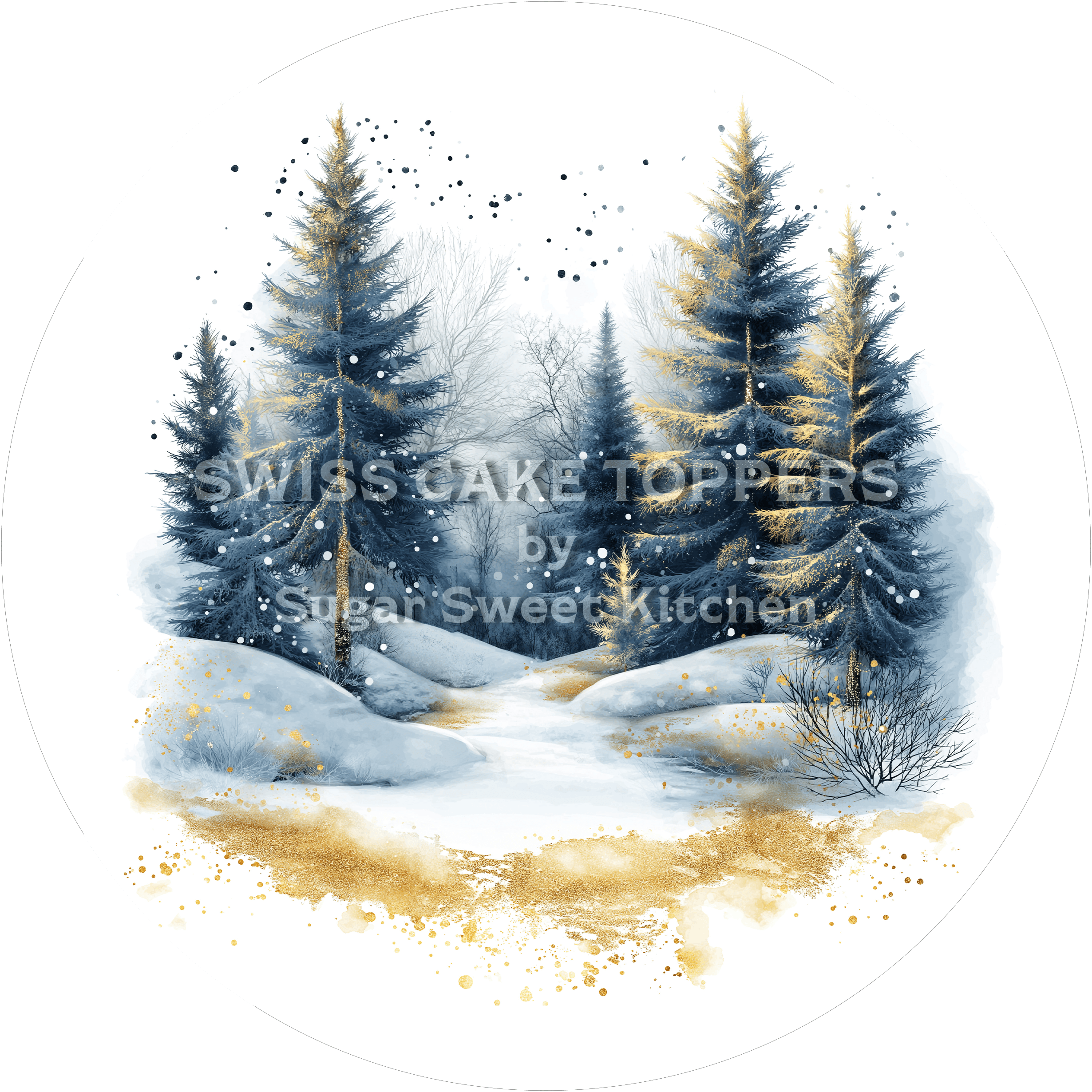 Romantischer Wald-Tortenaufleger7 - personalisierbar - Fondant- Torten- & Cupcakeaufleger Sugar Sweet Kitchen