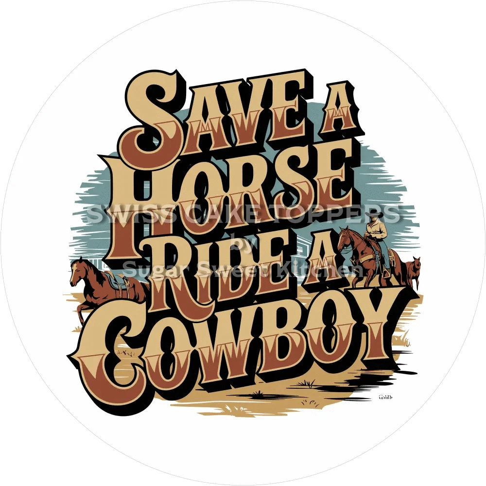 Save a Horse-Tortenaufleger3 - personalisierbar - Fondant- Torten- & Cupcakeaufleger Sugar Sweet Kitchen