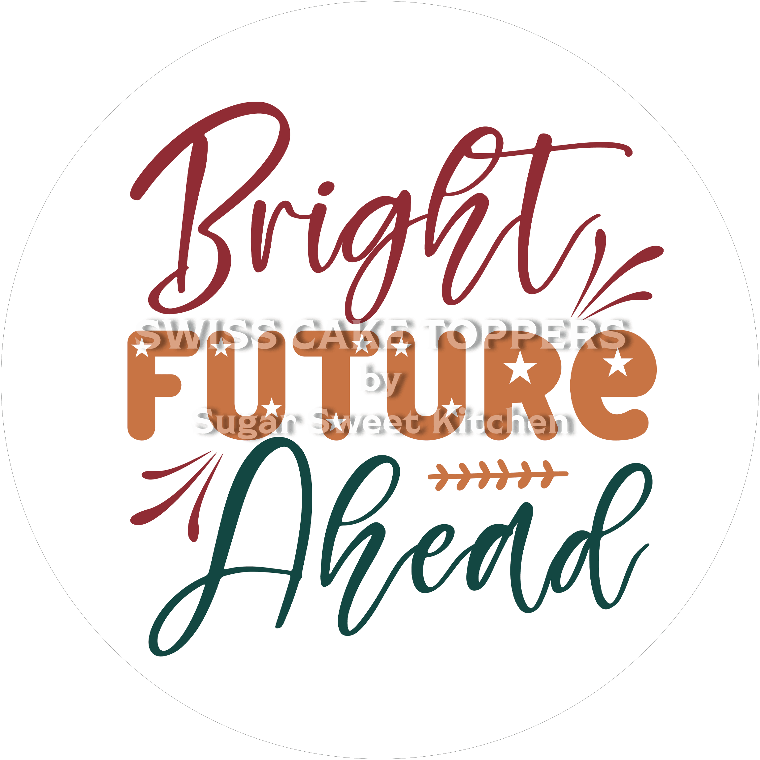 Schlichter Abschluss- & Prüfungs-Tortenaufleger4 - personalisierbar - Fondant- Torten- Cupcakeaufleger Sugar Sweet