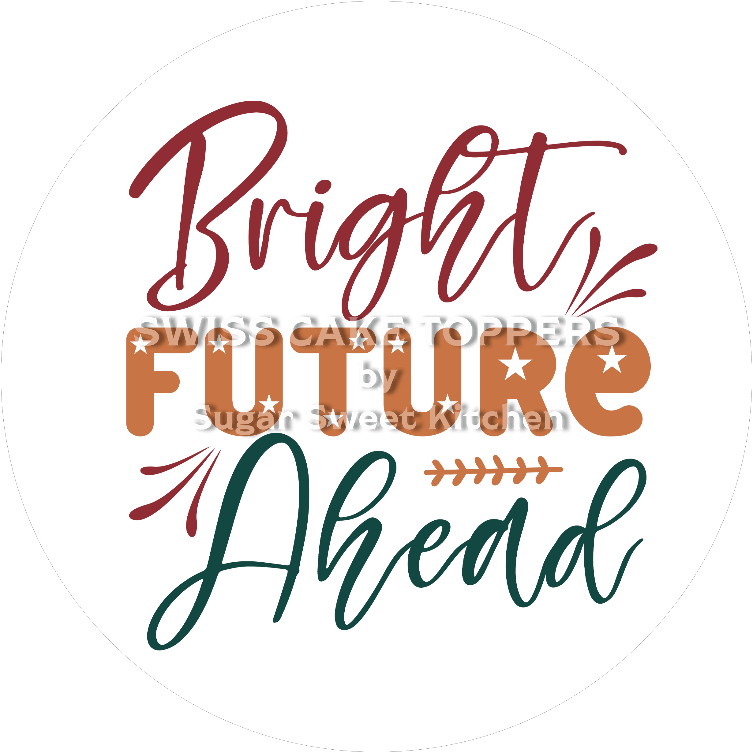 Schlichter Abschluss- & Prüfungs-Tortenaufleger4 - personalisierbar - Fondant- Torten- Cupcakeaufleger Sugar Sweet