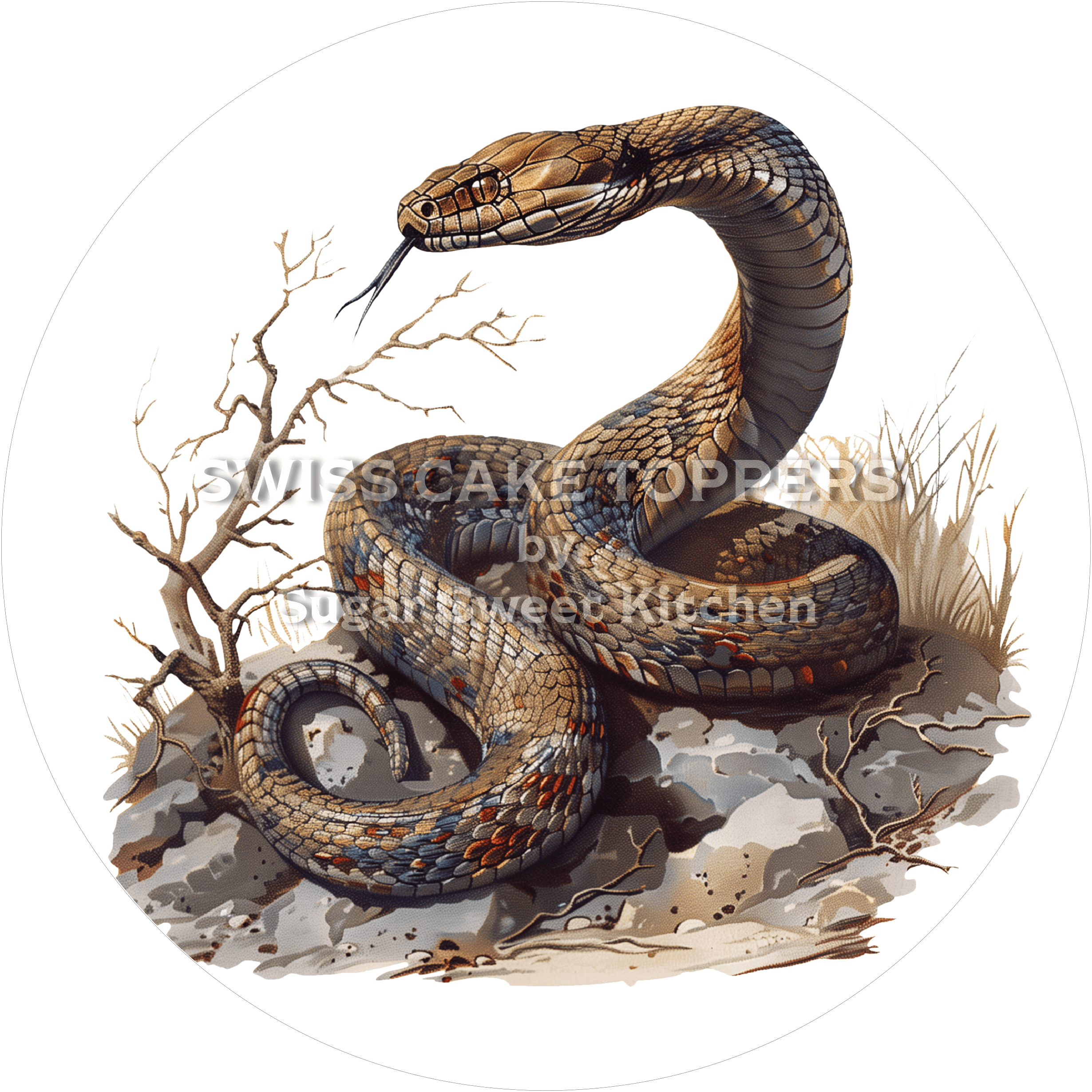 Schöner Schlangen-Tortenaufleger10 - personalisierbar - Fondant- Torten- & Cupcakeaufleger Sugar Sweet Kitchen