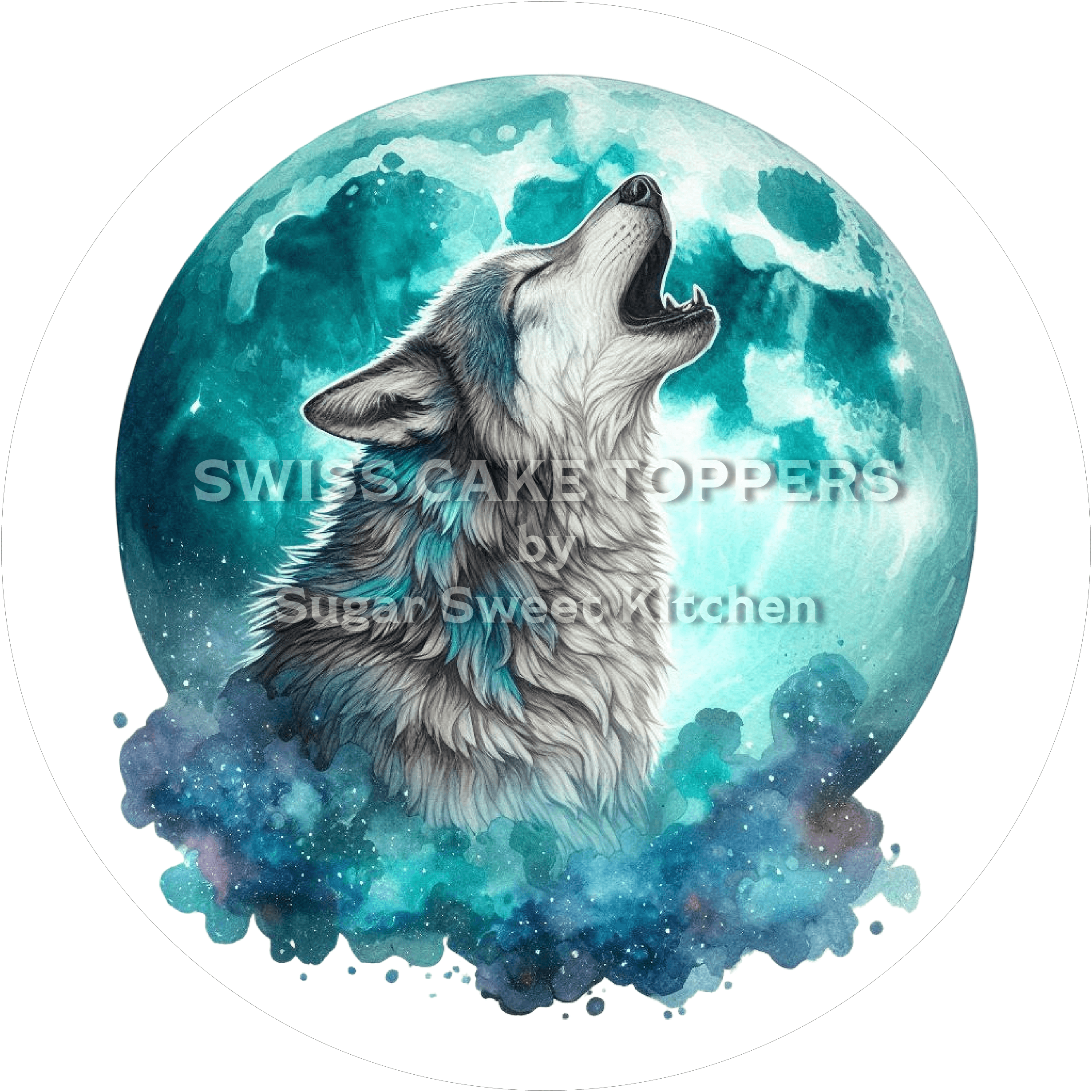 Schöner Wolf-Tortenaufleger4 - personalisierbar - Fondant- Torten- & Cupcakeaufleger Sugar Sweet Kitchen