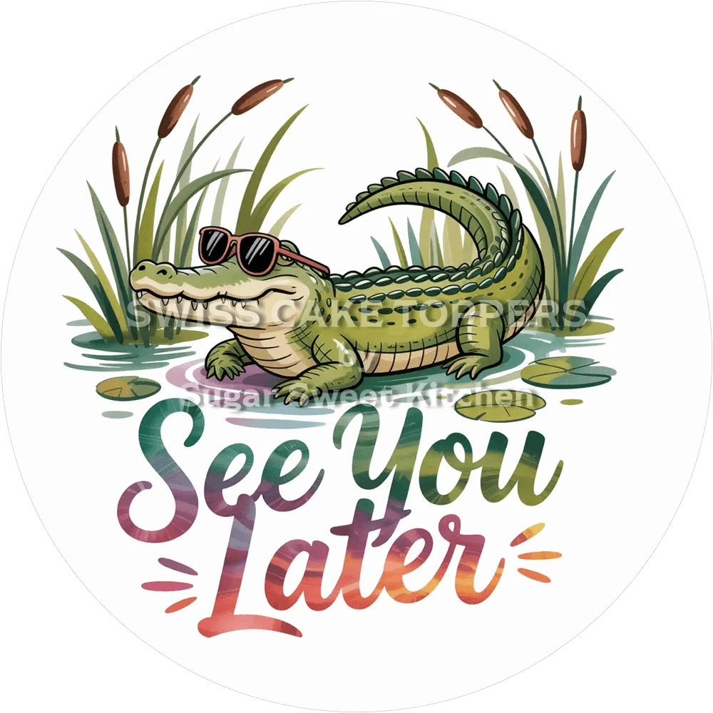 See You Later-Tortenaufleger - personalisierbar - Fondant- Torten- & Cupcakeaufleger Sugar Sweet Kitchen