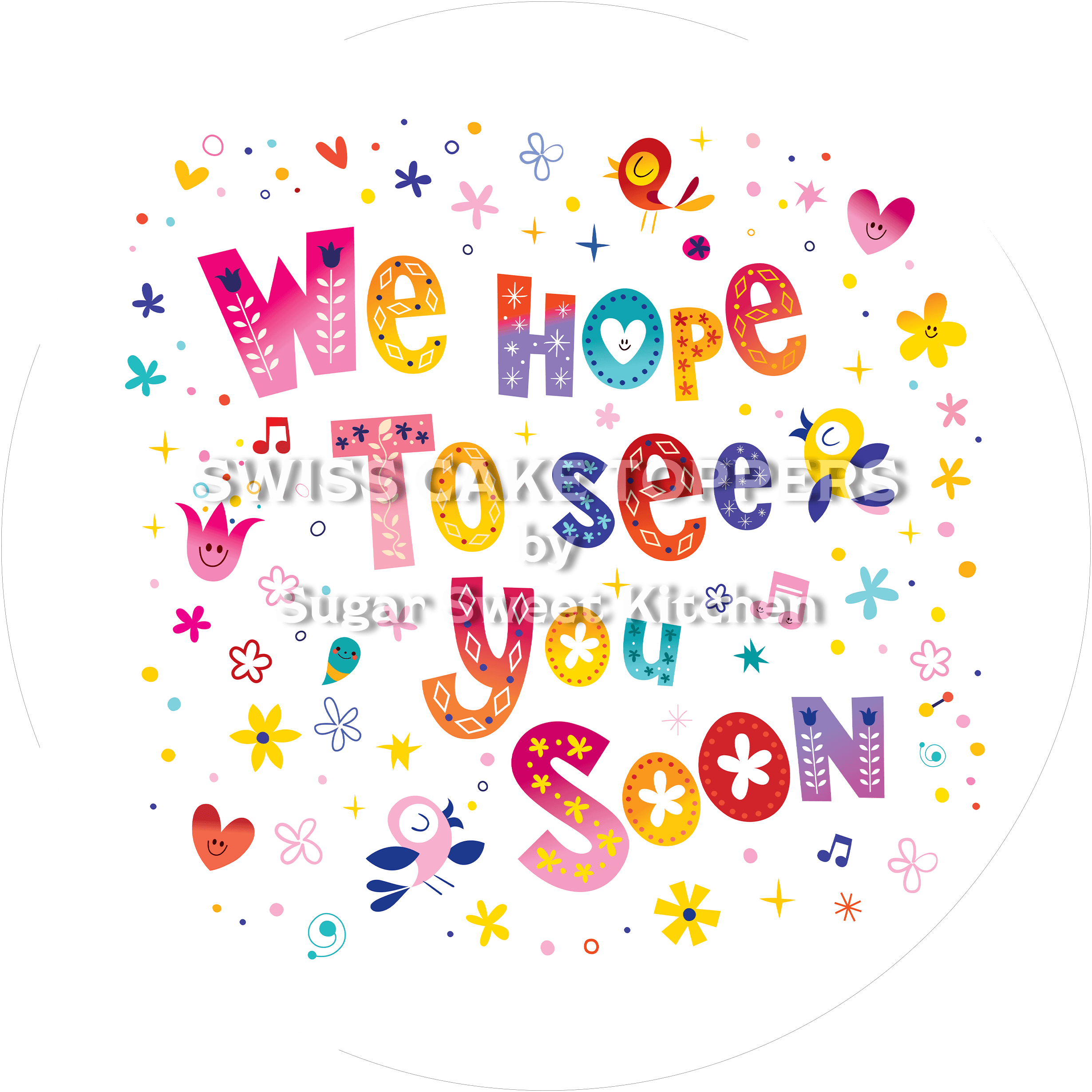 See You Soon-Abschieds-Tortenaufleger - Bye8 - personalisierbar - Fondant- Torten- & Cupcakeaufleger Sugar Sweet Kitchen