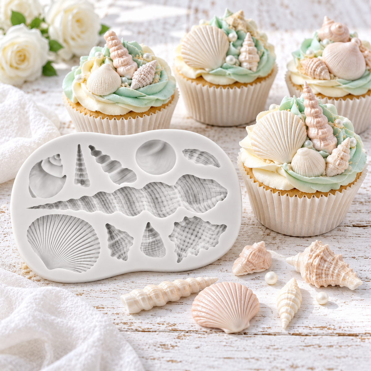 Silikonform Muscheln / 9,2cm - Silikonformen Sugar Sweet Kitchen