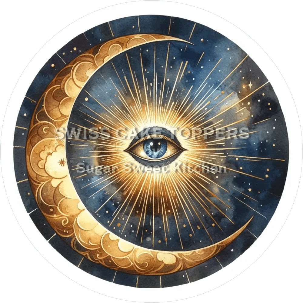 Spiritueller Mond-Tortenaufleger6 - personalisierbar - Fondant- Torten- & Cupcakeaufleger Sugar Sweet Kitchen