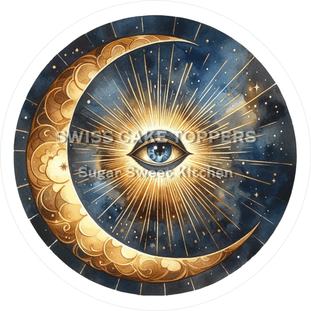 Spiritueller Mond-Tortenaufleger6 - personalisierbar - Fondant- Torten- & Cupcakeaufleger Sugar Sweet Kitchen