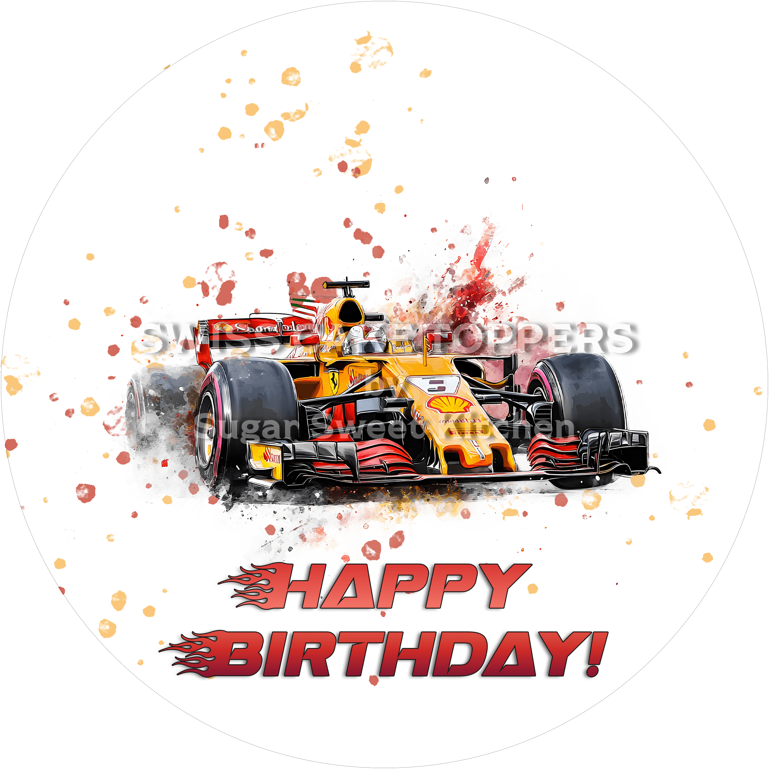 Sport-Tortenaufleger CarRacing2 - personalisierbar - Fondant- Torten- & Cupcakeaufleger Sugar Sweet Kitchen