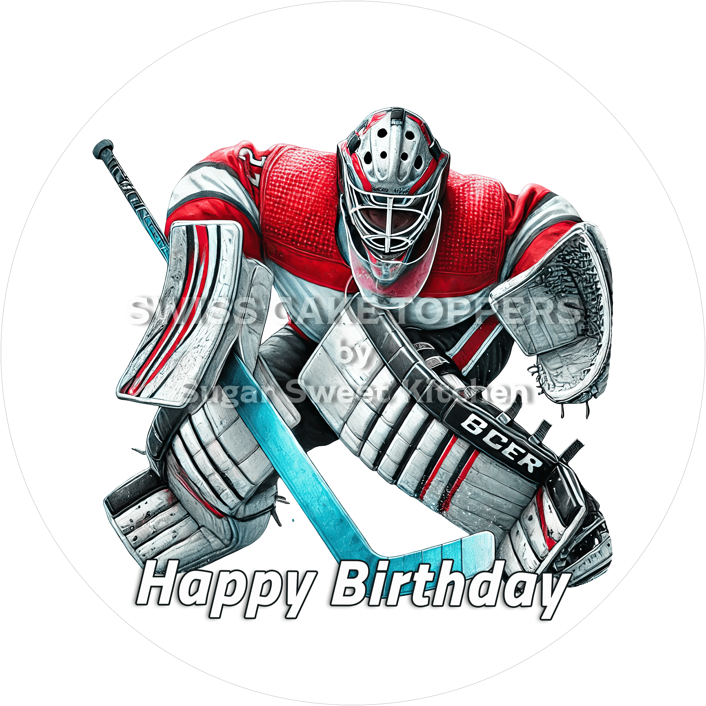 Sport-Tortenaufleger Eishockey7 - personalisierbar - Fondant- Torten- & Cupcakeaufleger Sugar Sweet Kitchen
