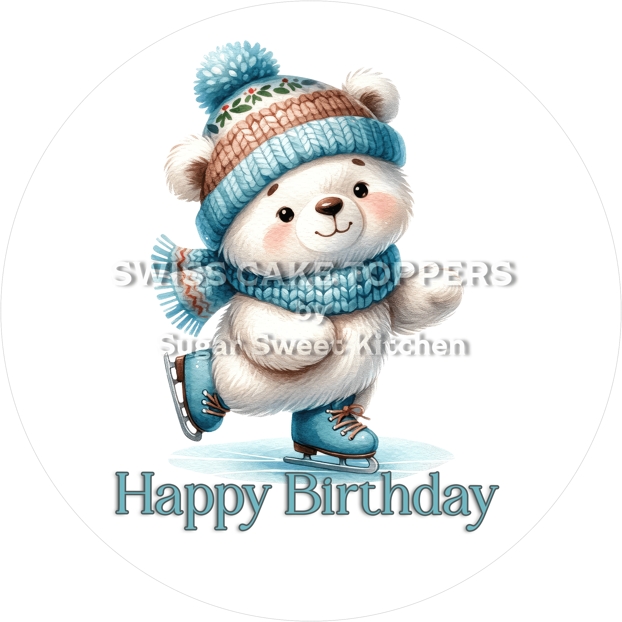 Sport-Tortenaufleger Eiskunstlauf10 - personalisierbar - Fondant- Torten- & Cupcakeaufleger Sugar Sweet Kitchen