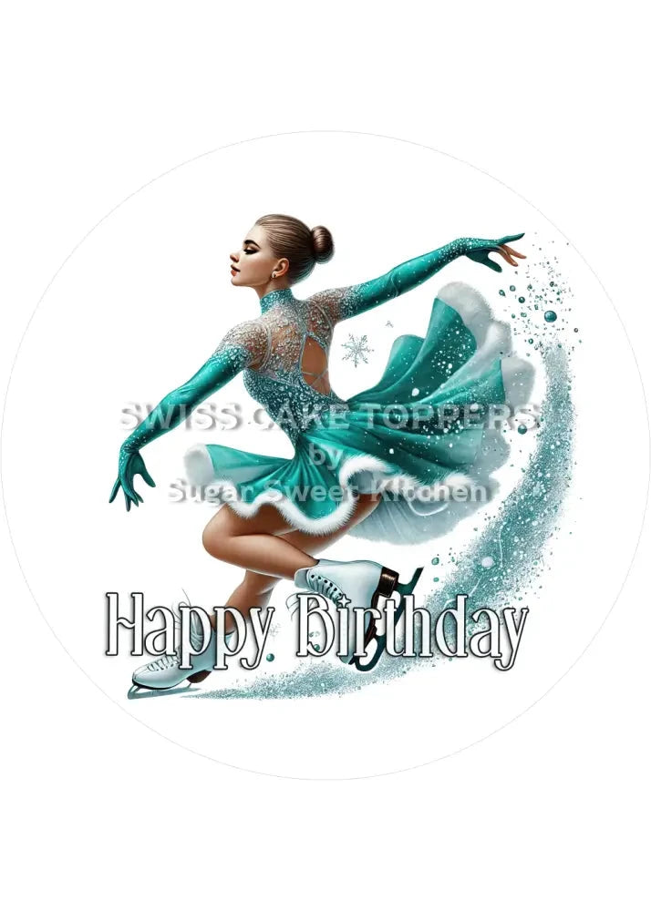 Sport-Tortenaufleger Eiskunstlauf4 - personalisierbar - Fondant- Torten- & Cupcakeaufleger Sugar Sweet Kitchen