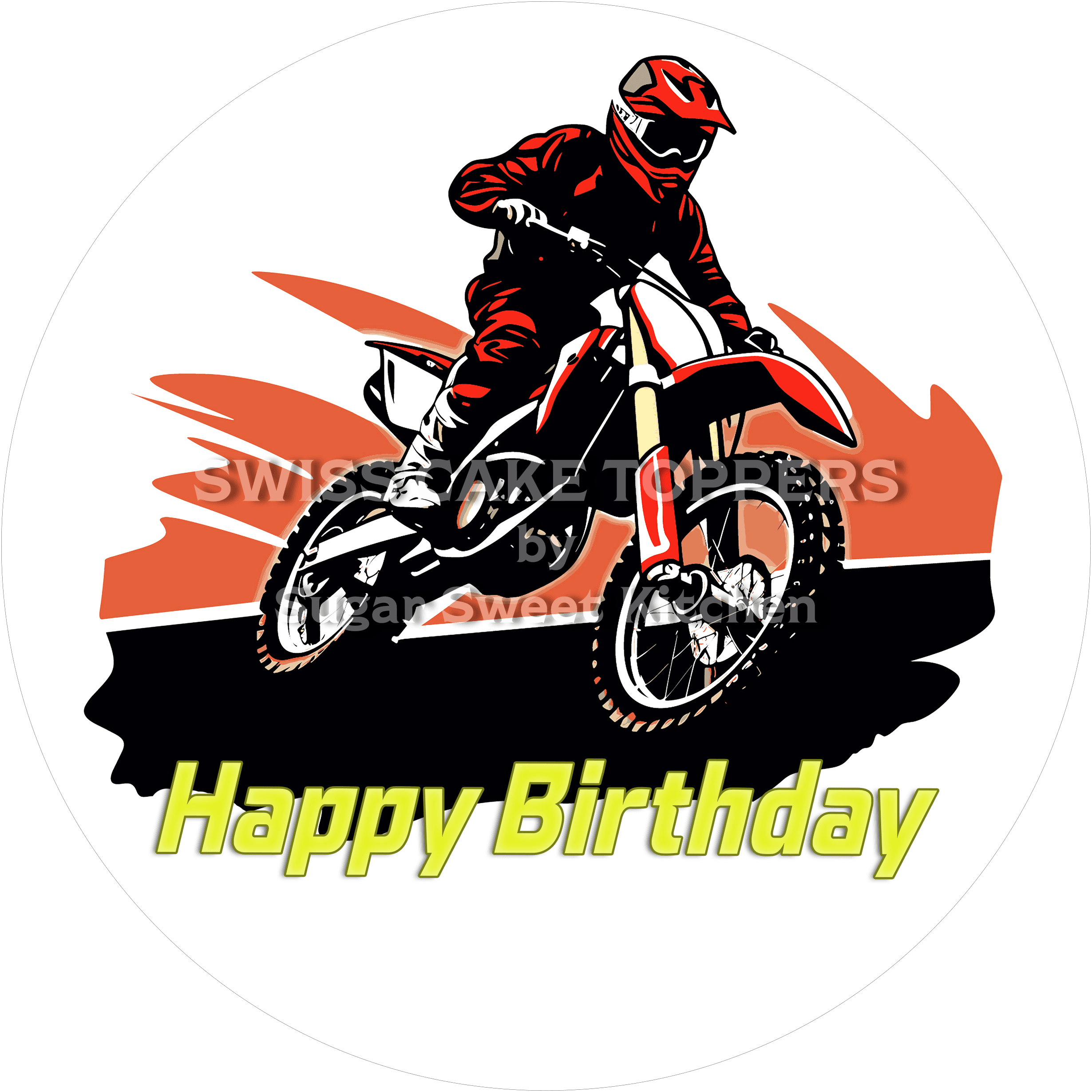 Sport-Tortenaufleger MotoRacing5 - personalisierbar - Fondant- Torten- & Cupcakeaufleger Sugar Sweet Kitchen