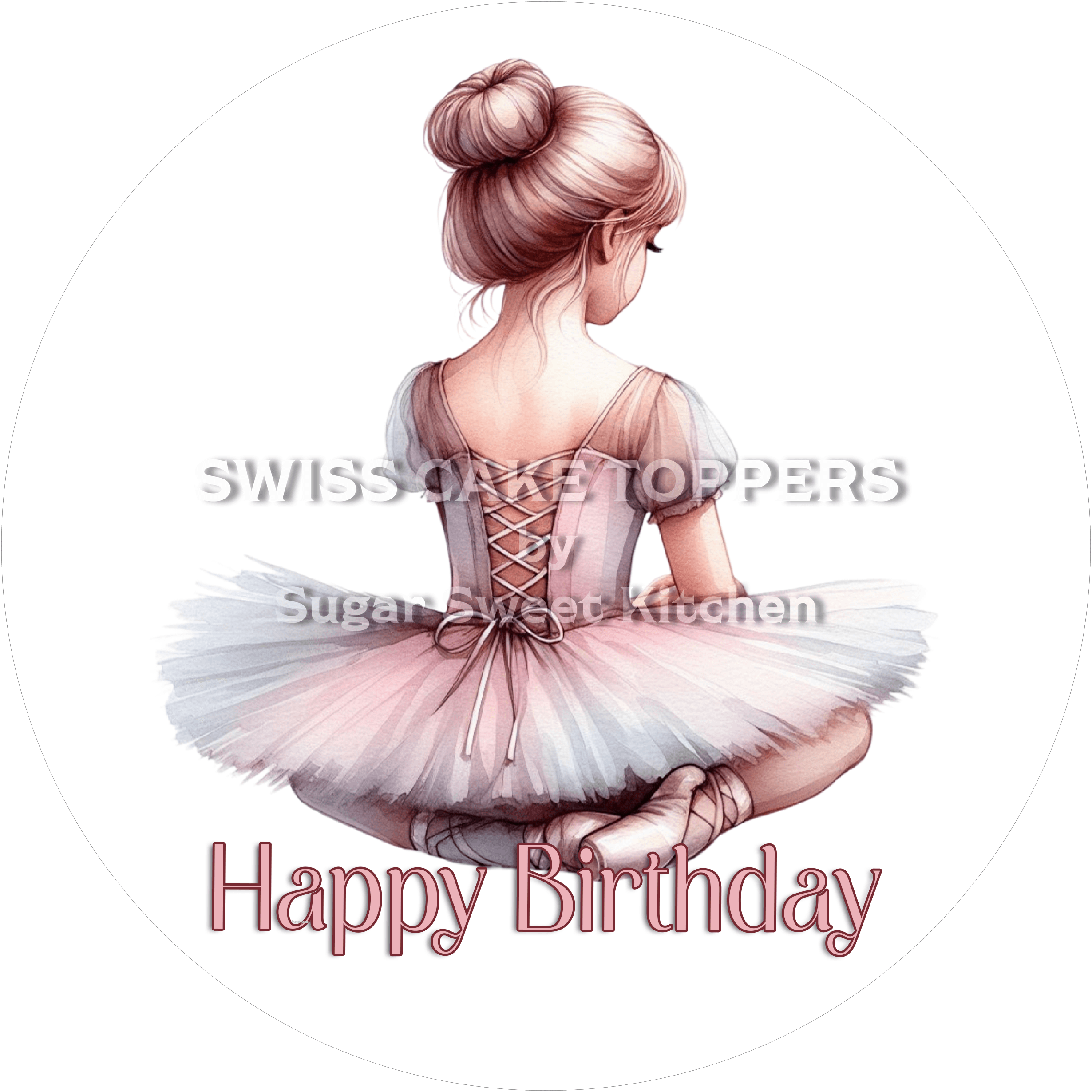 Sport-Tortenaufleger Tanzen8 - personalisierbar - Fondant- Torten- & Cupcakeaufleger Sugar Sweet Kitchen