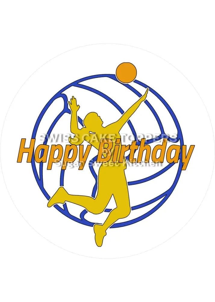 Sport-Tortenaufleger Volleyball11 - personalisierbar - Fondant- Torten- & Cupcakeaufleger Sugar Sweet Kitchen