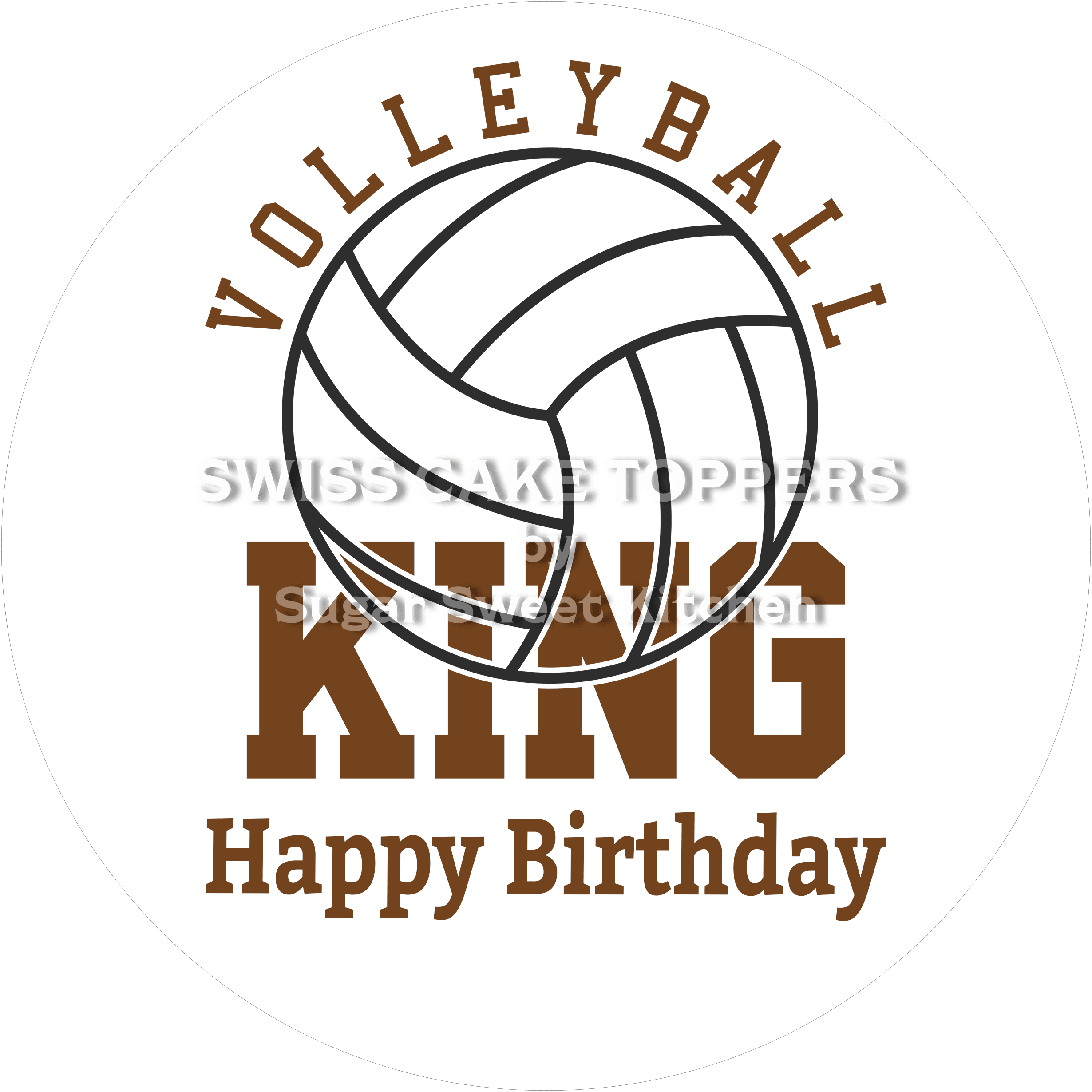 Sport-Tortenaufleger Volleyball12 - personalisierbar - Fondant- Torten- & Cupcakeaufleger Sugar Sweet Kitchen