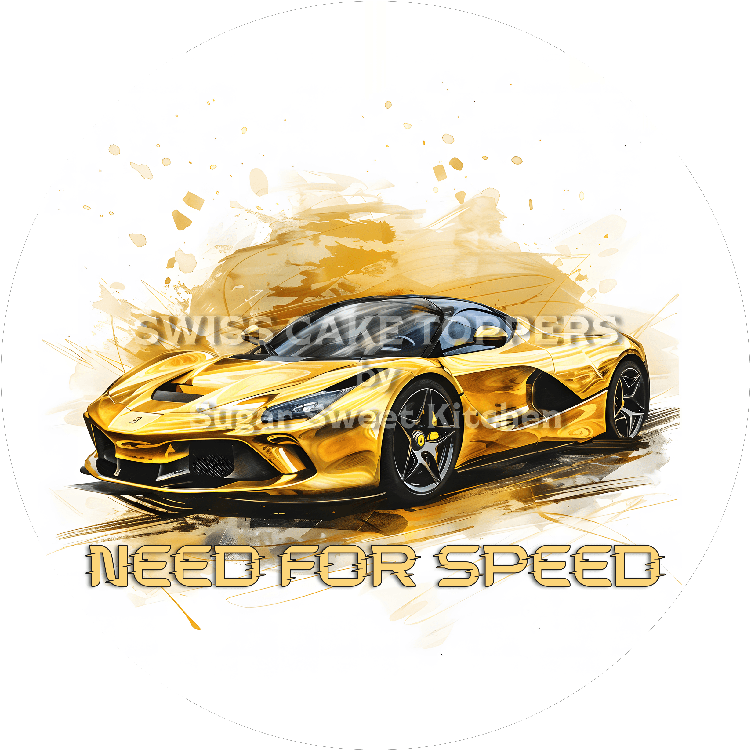 Sportlicher Auto-Tortenaufleger10 - personalisierbar - Fondant- Torten- & Cupcakeaufleger Sugar Sweet Kitchen