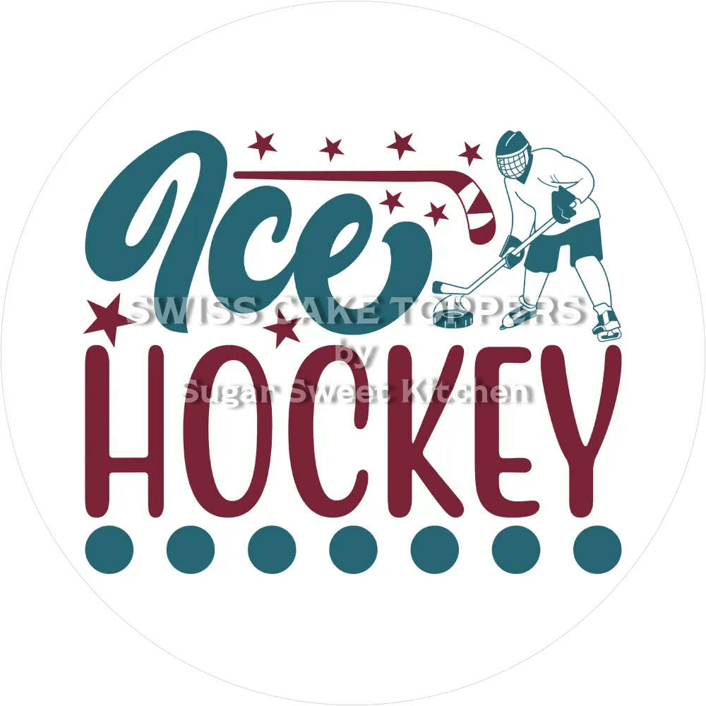 Sportlicher Eishockey-Tortenaufleger5 - personalisierbar - Fondant- Torten- & Cupcakeaufleger Sugar Sweet Kitchen