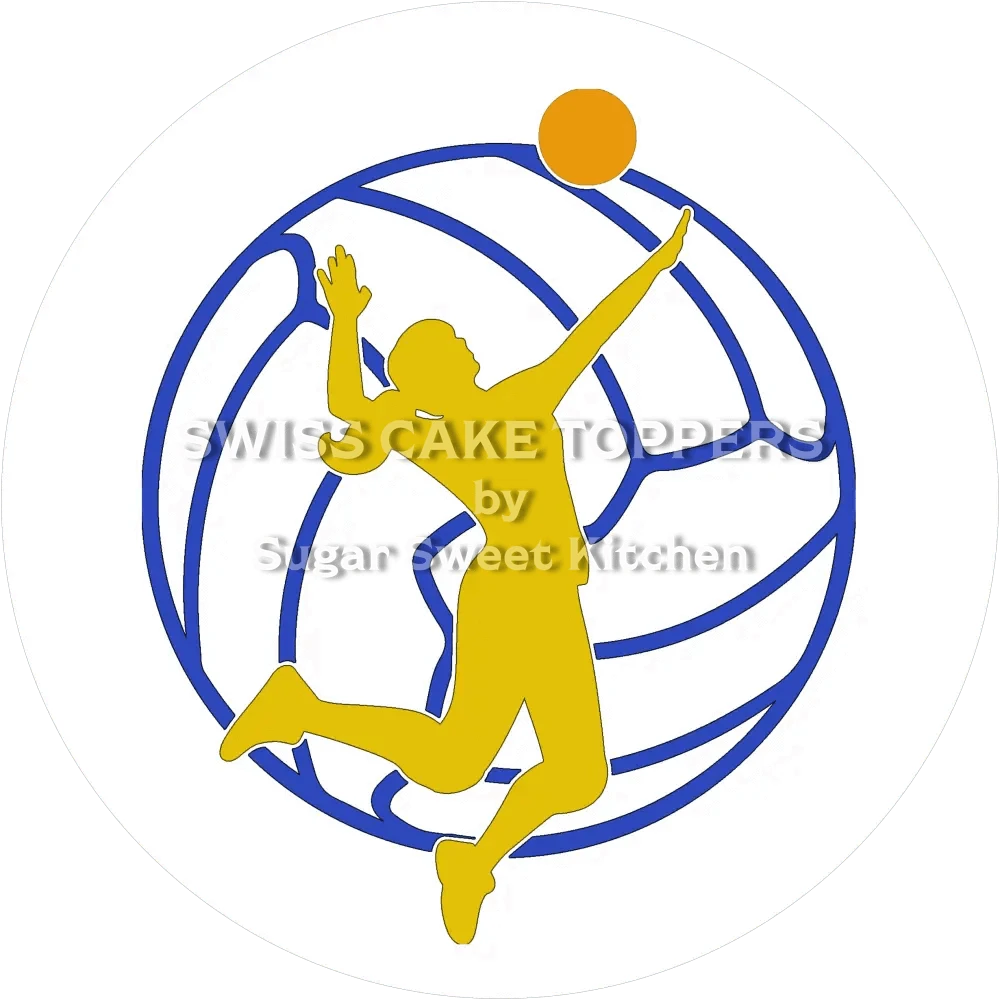 Sportlicher Volleyball-Tortenaufleger11 - personalisierbar - Fondant- Torten- & Cupcakeaufleger Sugar Sweet Kitchen