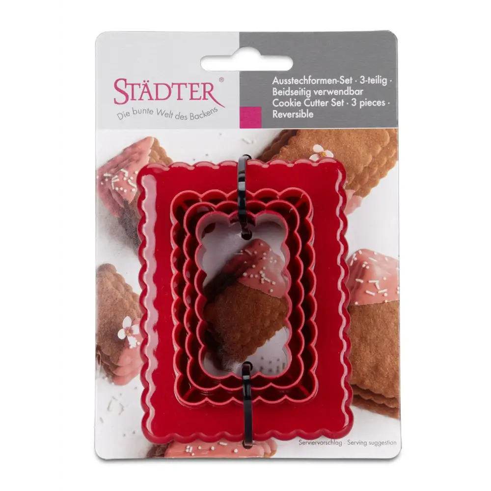 Städter Ausstecher-Set rechteckig gewellt / 3Stk. - Keksausstecher Sugar Sweet Kitchen