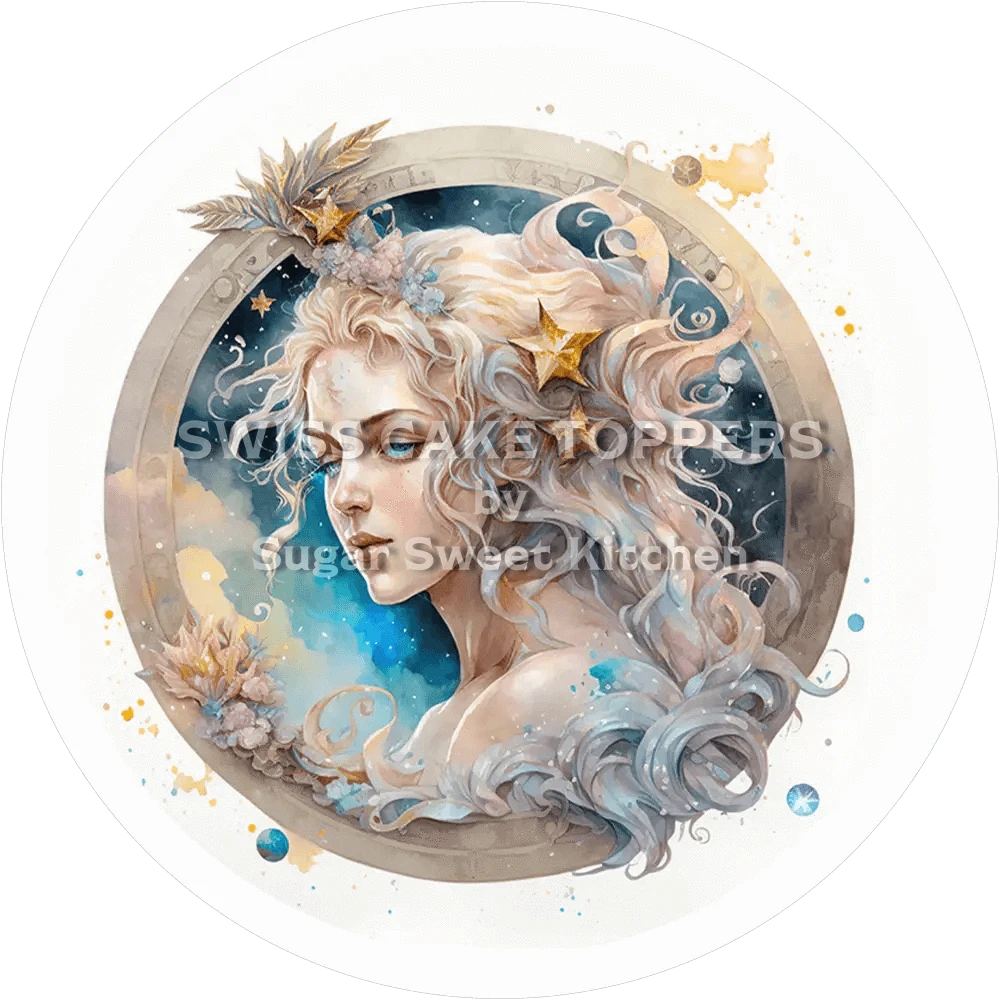 Sternzeichen Jungfrau-Tortenaufleger2 - personalisierbar - Fondant- Torten- & Cupcakeaufleger Sugar Sweet Kitchen