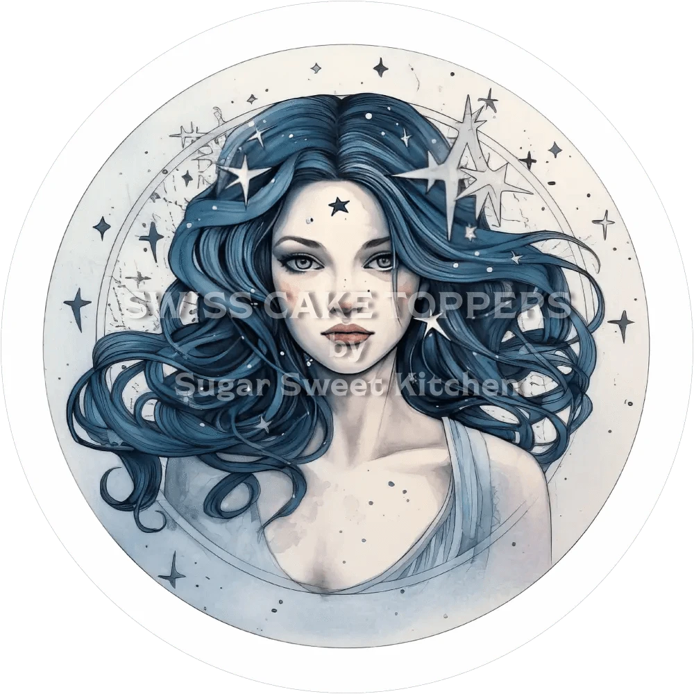 Sternzeichen Jungfrau-Tortenaufleger3 - personalisierbar - Fondant- Torten- & Cupcakeaufleger Sugar Sweet Kitchen