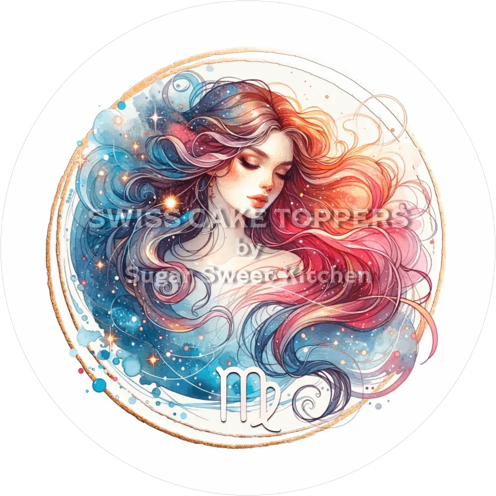 Sternzeichen Jungfrau-Tortenaufleger4 - personalisierbar - Fondant- Torten- & Cupcakeaufleger Sugar Sweet Kitchen