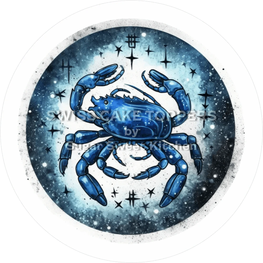 Sternzeichen Krebs-Tortenaufleger3 - personalisierbar - Fondant- Torten- & Cupcakeaufleger Sugar Sweet Kitchen