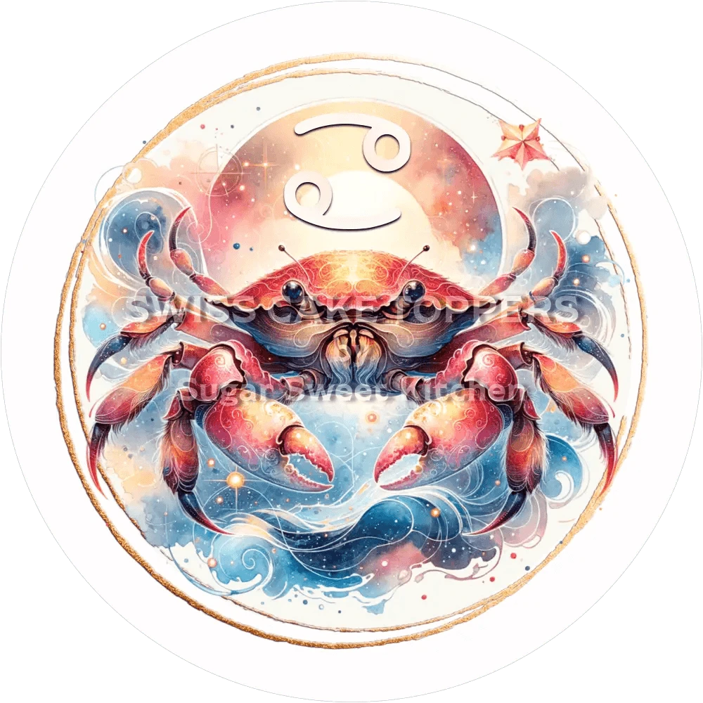 Sternzeichen Krebs-Tortenaufleger4 - personalisierbar - Fondant- Torten- & Cupcakeaufleger Sugar Sweet Kitchen