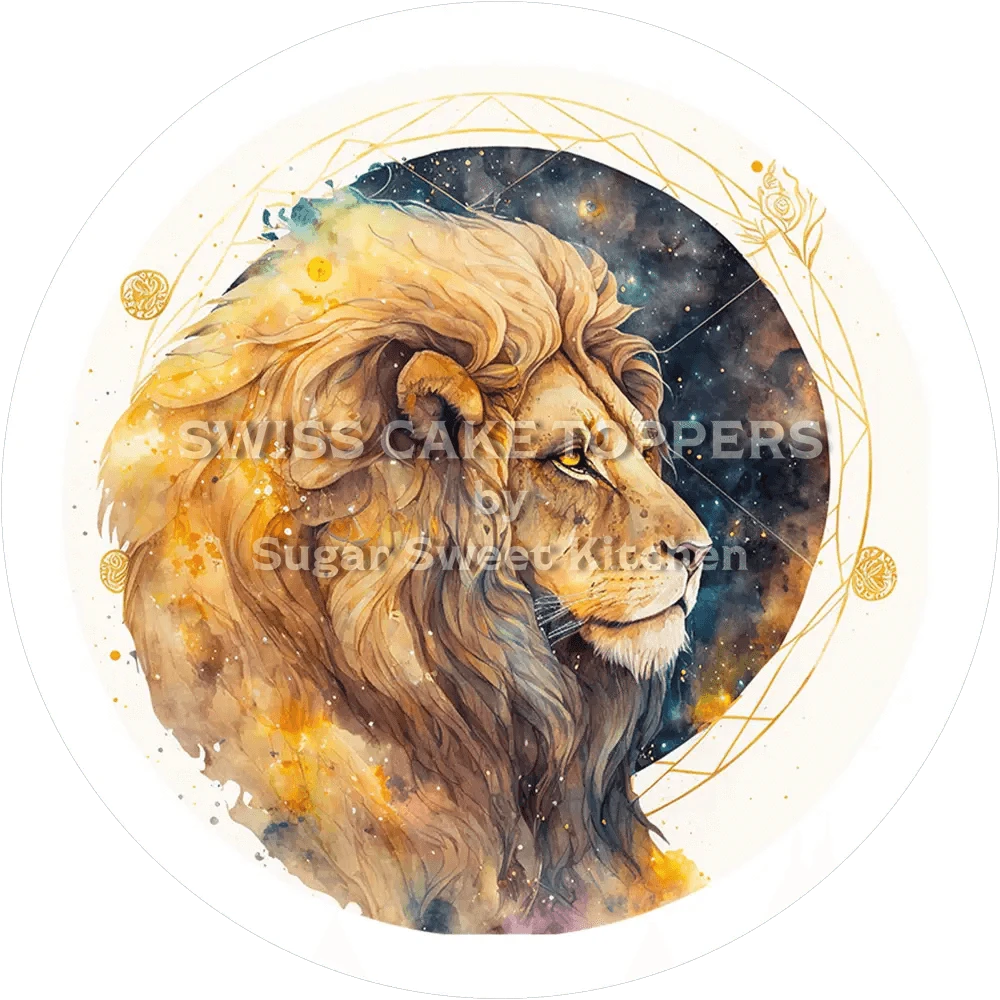 Sternzeichen Löwe-Tortenaufleger2 - personalisierbar - Fondant- Torten- & Cupcakeaufleger Sugar Sweet Kitchen