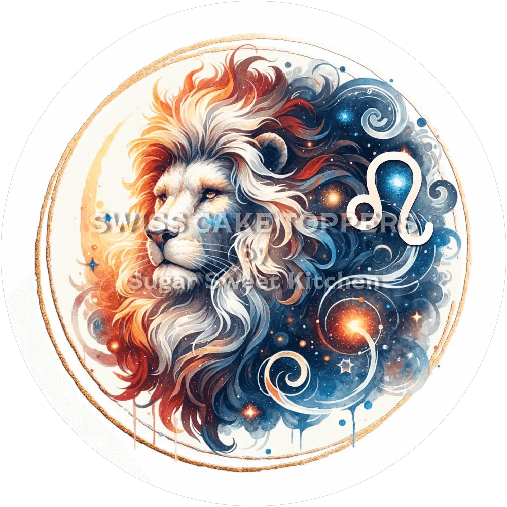 Sternzeichen Löwe-Tortenaufleger4 - personalisierbar - Fondant- Torten- & Cupcakeaufleger Sugar Sweet Kitchen