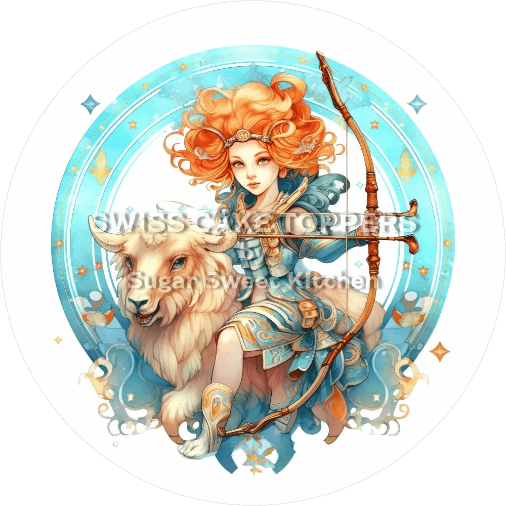 Sternzeichen Schütze-Tortenaufleger2 - personalisierbar - Fondant- Torten- & Cupcakeaufleger Sugar Sweet Kitchen