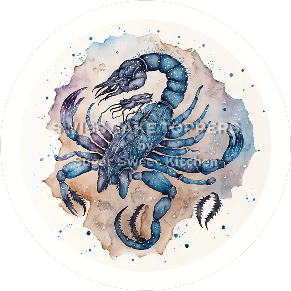 Sternzeichen Skorpion-Tortenaufleger2 - personalisierbar - Fondant- Torten- & Cupcakeaufleger Sugar Sweet Kitchen