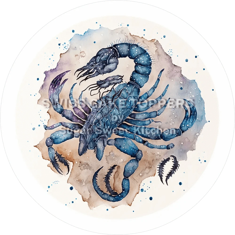 Sternzeichen Skorpion-Tortenaufleger2 - personalisierbar - Fondant- Torten- & Cupcakeaufleger Sugar Sweet Kitchen
