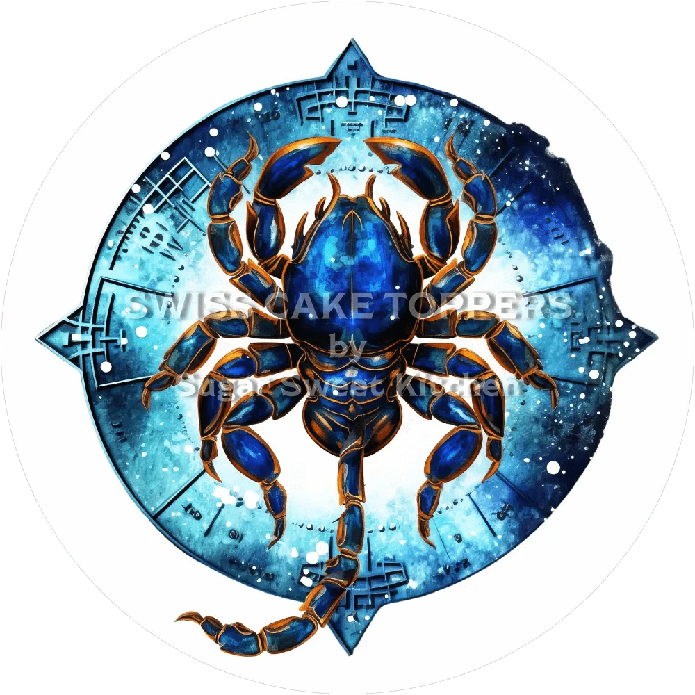 Sternzeichen Skorpion-Tortenaufleger3 - personalisierbar - Fondant- Torten- & Cupcakeaufleger Sugar Sweet Kitchen