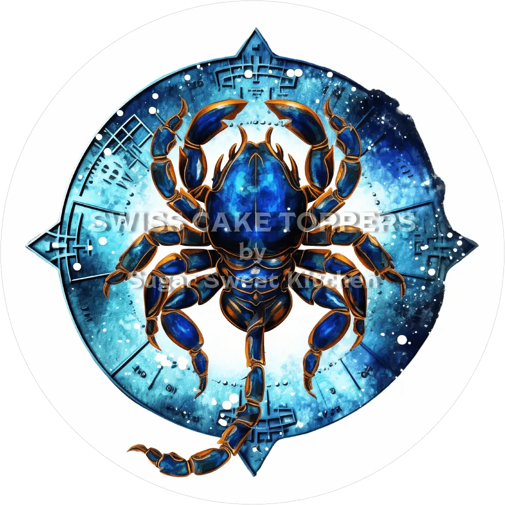 Sternzeichen Skorpion-Tortenaufleger3 - personalisierbar - Fondant- Torten- & Cupcakeaufleger Sugar Sweet Kitchen