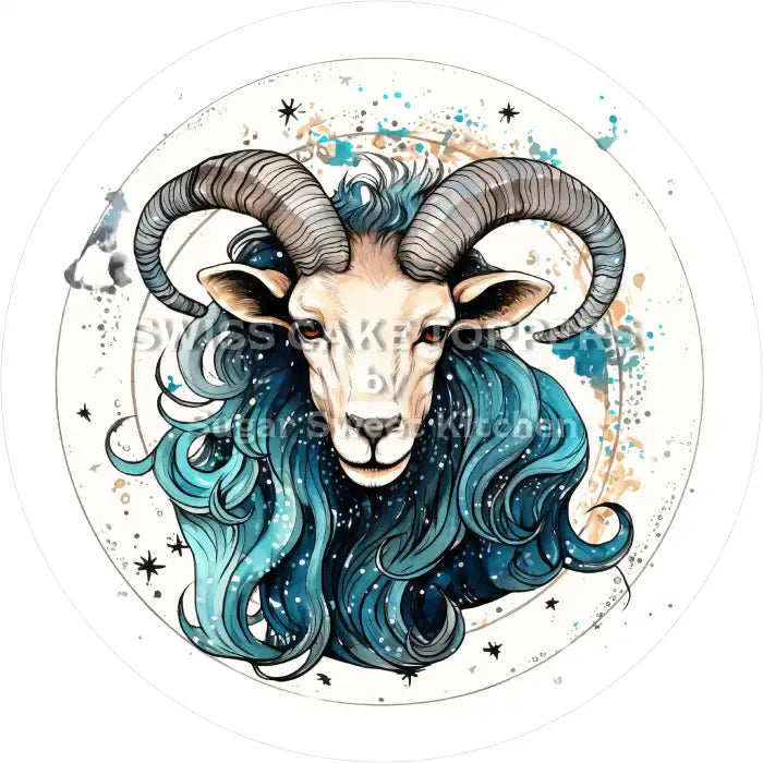 Sternzeichen Steinbock-Tortenaufleger3 - personalisierbar - Fondant- Torten- & Cupcakeaufleger Sugar Sweet Kitchen