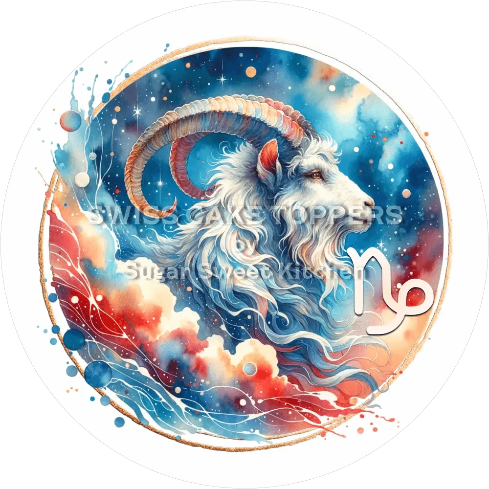 Sternzeichen Steinbock-Tortenaufleger4 - personalisierbar - Fondant- Torten- & Cupcakeaufleger Sugar Sweet Kitchen