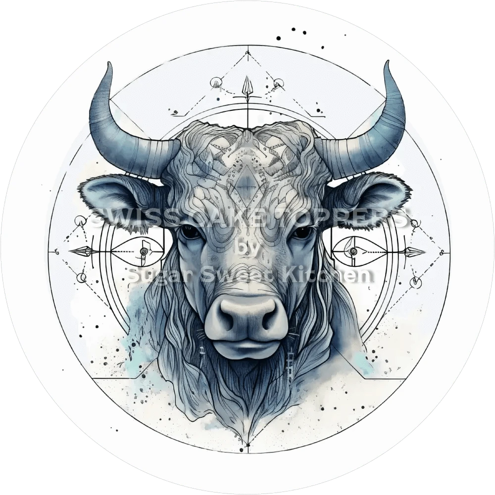 Sternzeichen Stier-Tortenaufleger3 - personalisierbar - Fondant- Torten- & Cupcakeaufleger Sugar Sweet Kitchen
