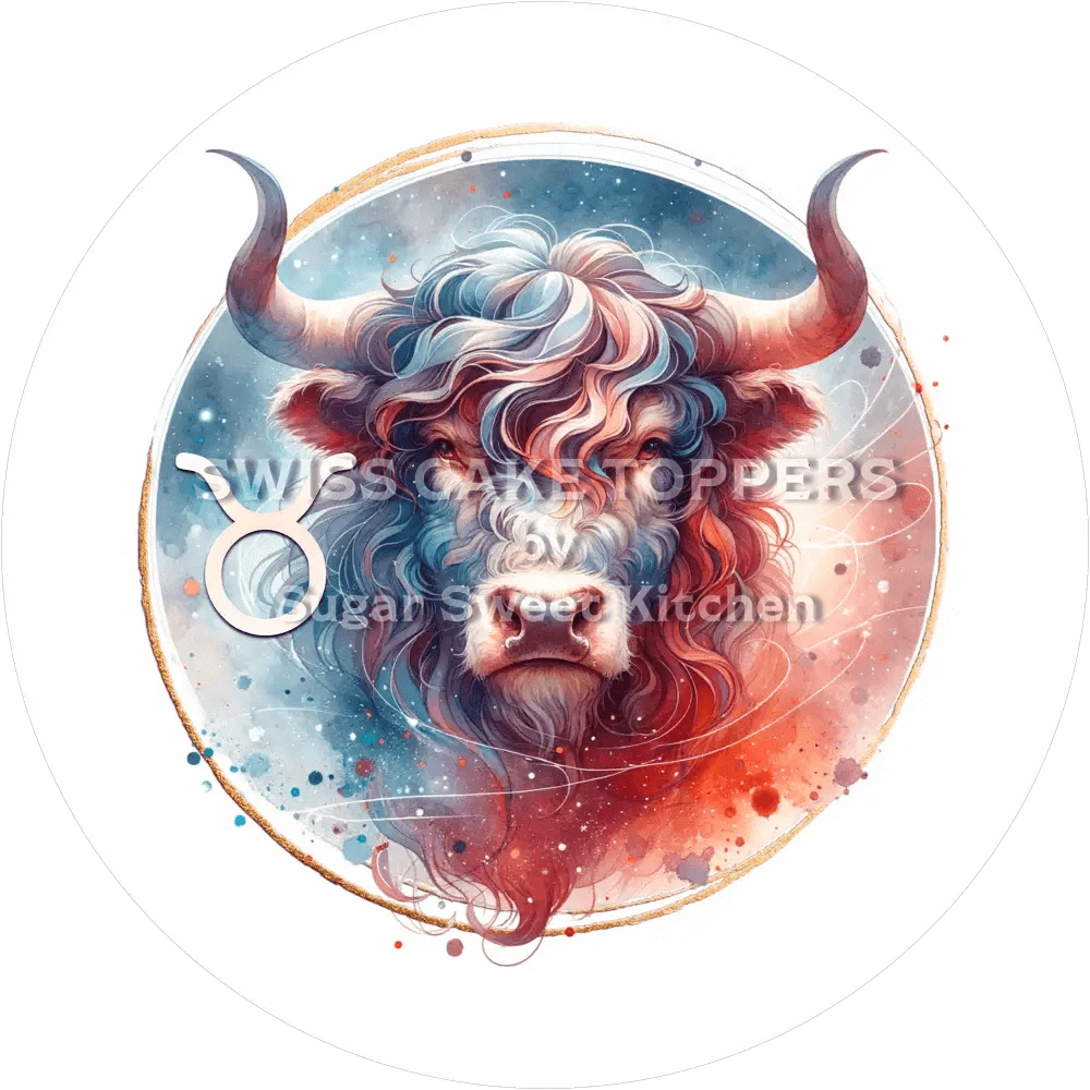 Sternzeichen Stier-Tortenaufleger4 - personalisierbar - Fondant- Torten- & Cupcakeaufleger Sugar Sweet Kitchen