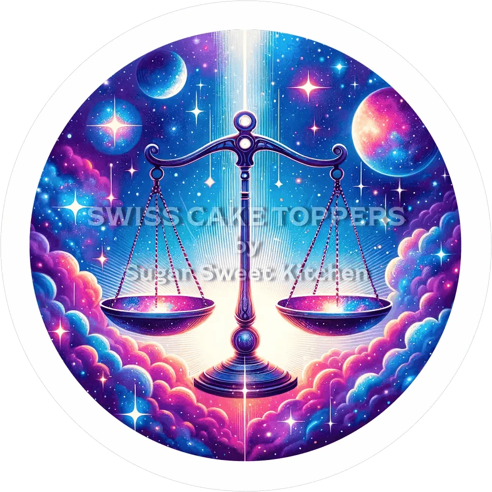 Sternzeichen Waage-Tortenaufleger5 - personalisierbar - Fondant- Torten- & Cupcakeaufleger Sugar Sweet Kitchen