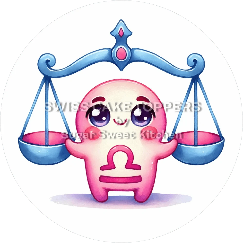 Sternzeichen Waage-Tortenaufleger6 - personalisierbar - Fondant- Torten- & Cupcakeaufleger Sugar Sweet Kitchen