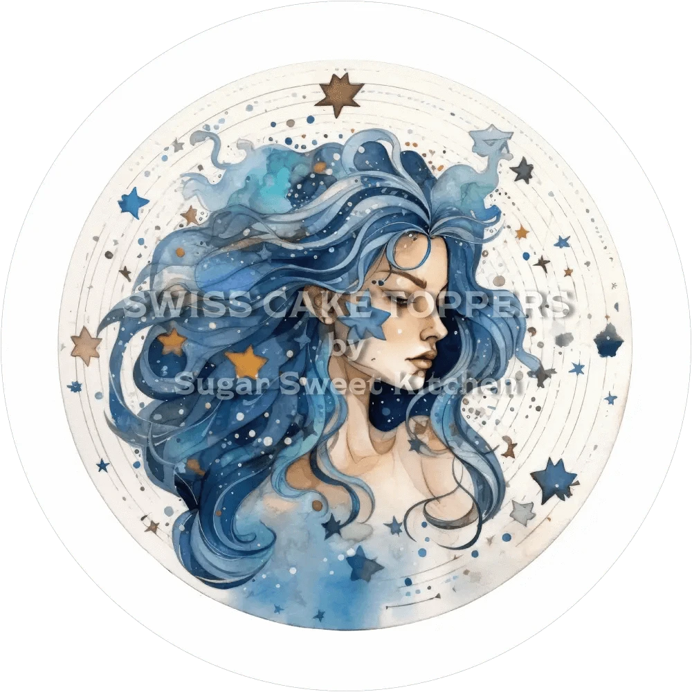 Sternzeichen Wassermann-Tortenaufleger3 - personalisierbar - Fondant- Torten- & Cupcakeaufleger Sugar Sweet Kitchen