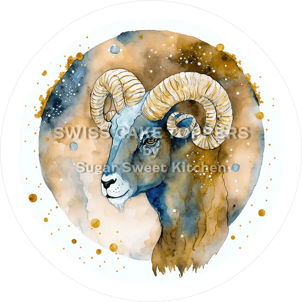 Sternzeichen Widder-Tortenaufleger2 - personalisierbar - Fondant- Torten- & Cupcakeaufleger Sugar Sweet Kitchen