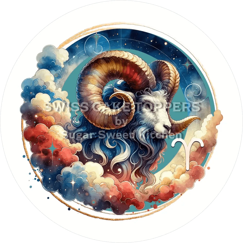 Sternzeichen Widder-Tortenaufleger4 - personalisierbar - Fondant- Torten- & Cupcakeaufleger Sugar Sweet Kitchen