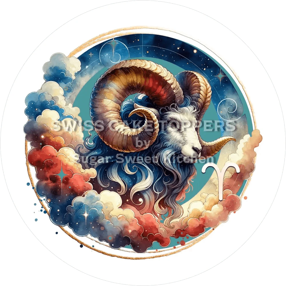 Sternzeichen Widder-Tortenaufleger4 - personalisierbar - Fondant- Torten- & Cupcakeaufleger Sugar Sweet Kitchen