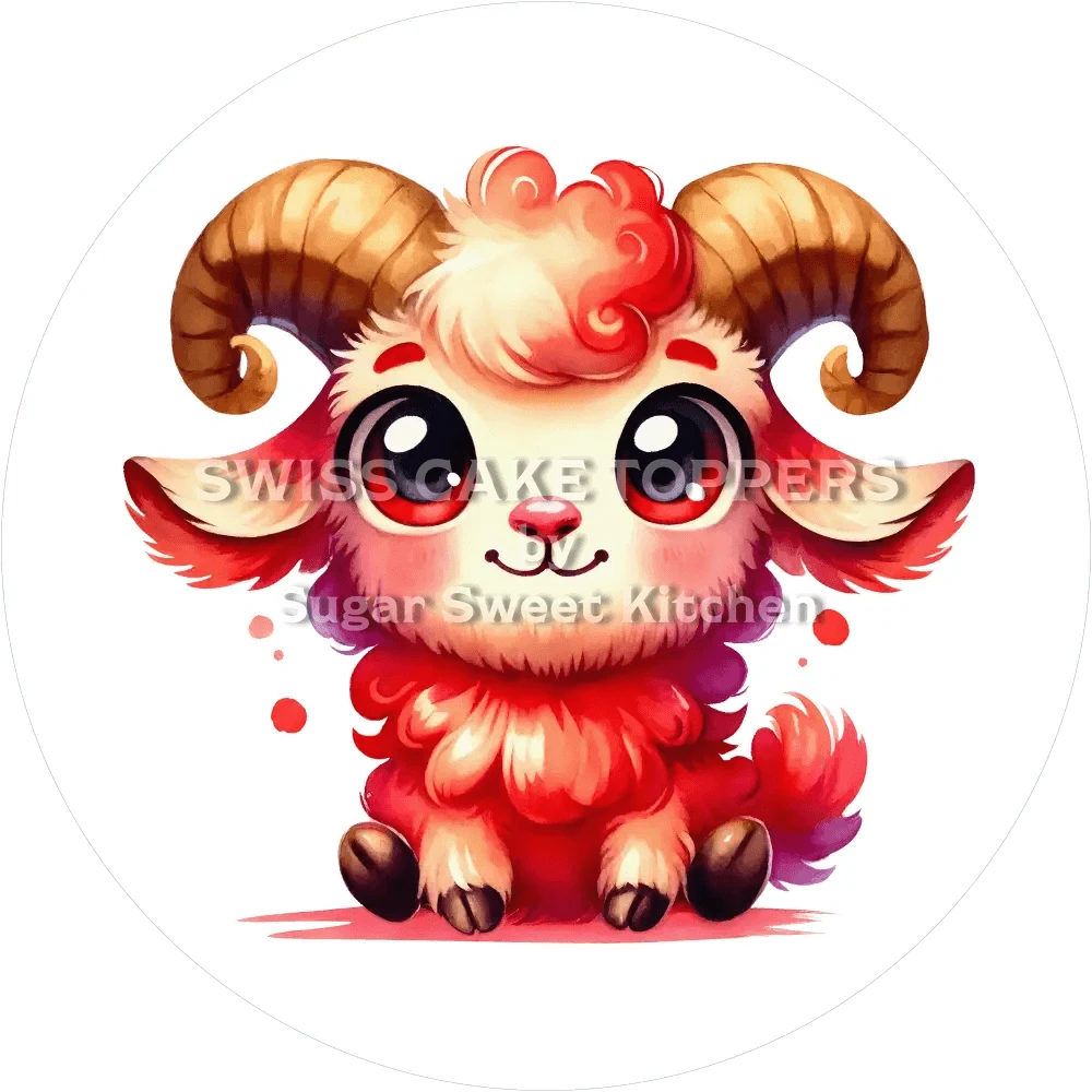 Sternzeichen Widder-Tortenaufleger6 - personalisierbar - Fondant- Torten- & Cupcakeaufleger Sugar Sweet Kitchen