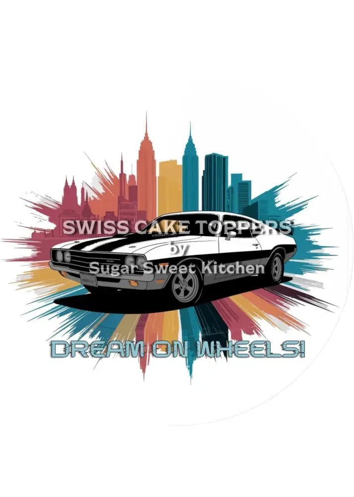 Stylischer Auto-Tortenaufleger9 - personalisierbar - Fondant- Torten- & Cupcakeaufleger Sugar Sweet Kitchen