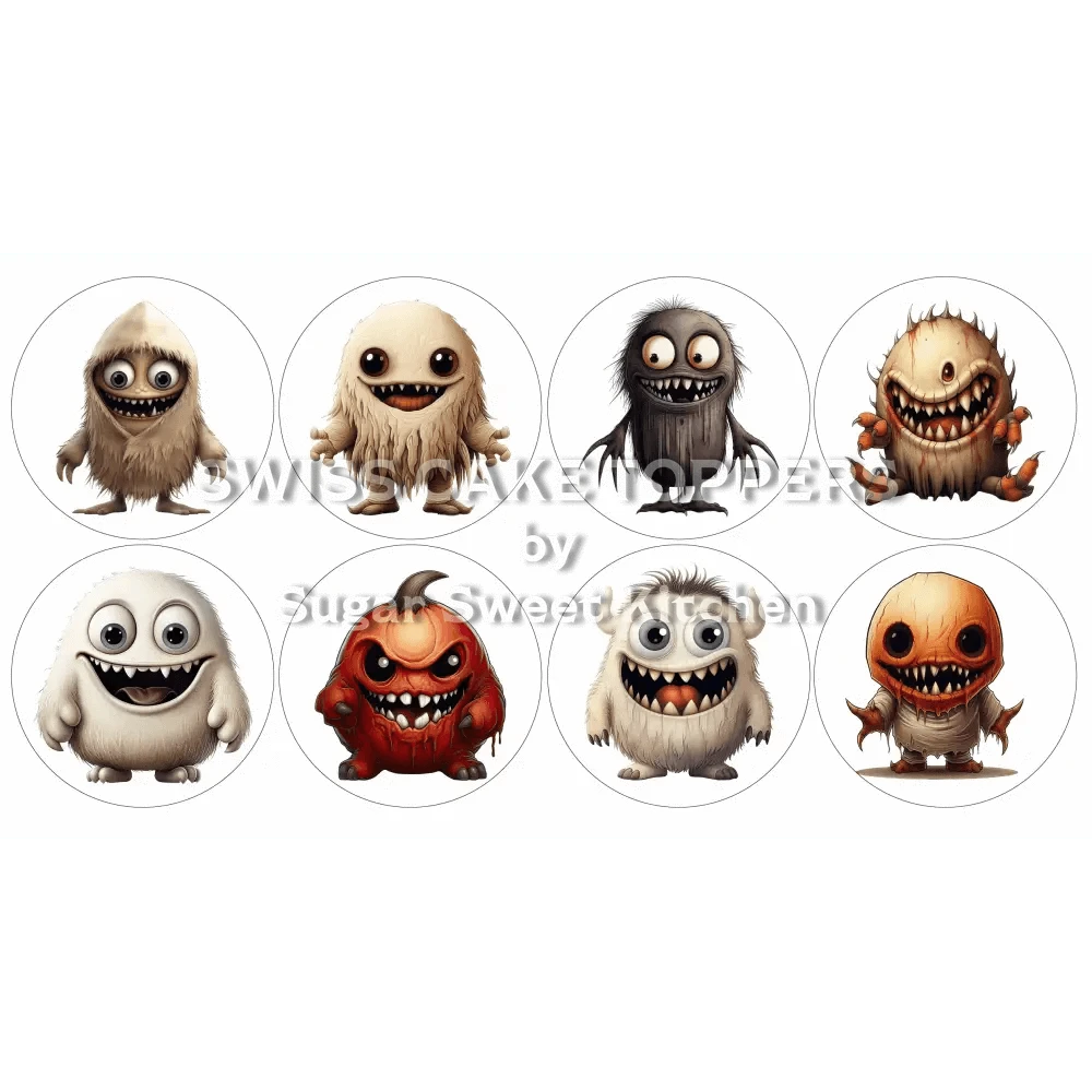 Süsse Monster-Cupcakes- & Dessertaufleger1 - personalisierbar - Fondant- Torten- Cupcakeaufleger Sugar Sweet Kitchen