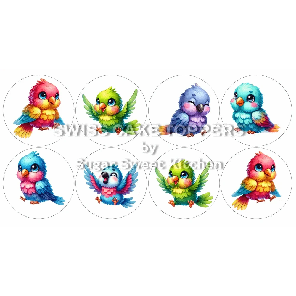 Süsse Vogel-Cupcakes- & Dessertaufleger1 - personalisierbar - Fondant- Torten- Cupcakeaufleger Sugar Sweet Kitchen
