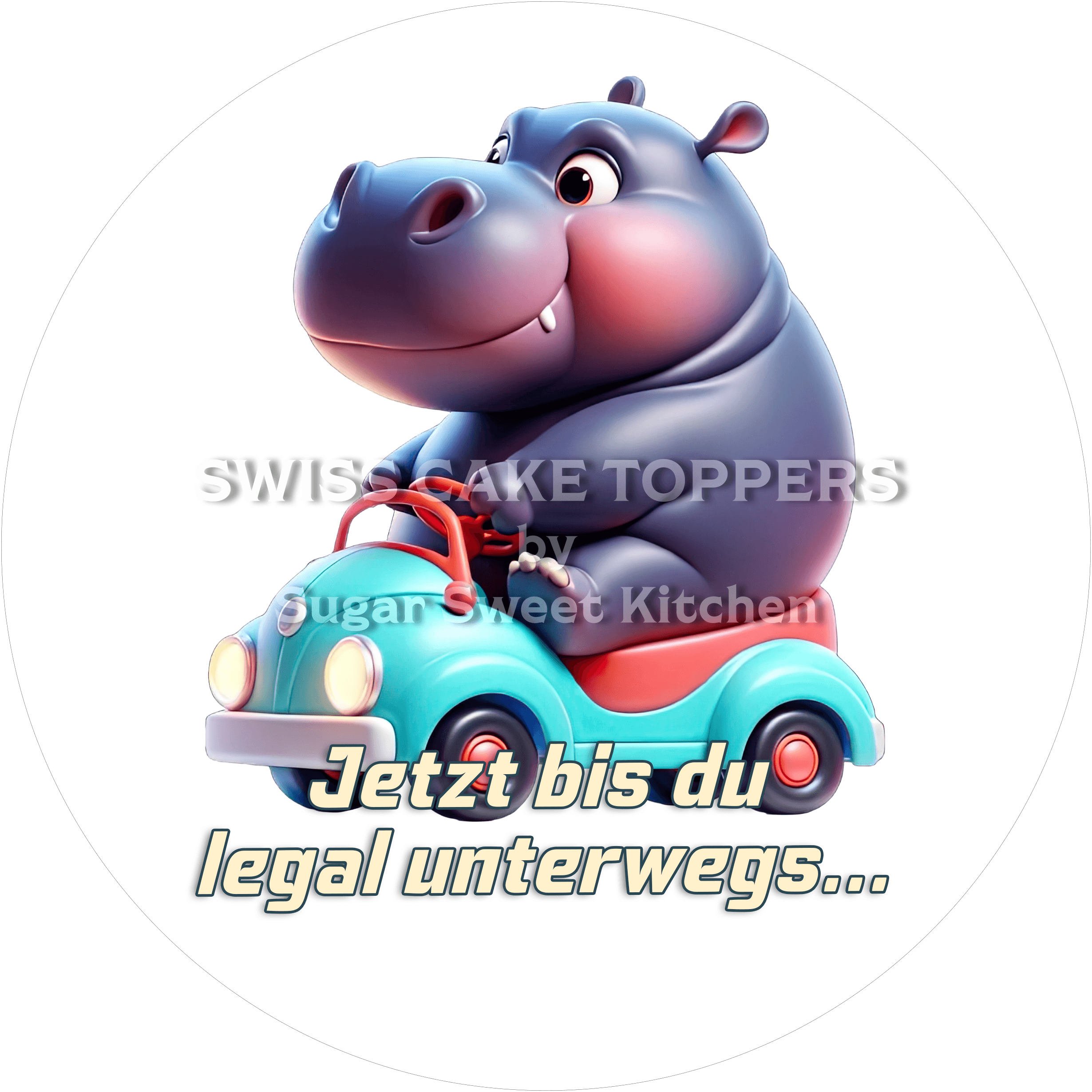 Süsser Auto-Führerschein-Tortenaufleger7 - personalisierbar - Fondant- Torten- & Cupcakeaufleger Sugar Sweet Kitchen